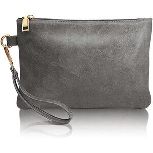 Womens Grab Zippered Closure Pouch Bag Ladies Wristlet Makeup Pouch Bag